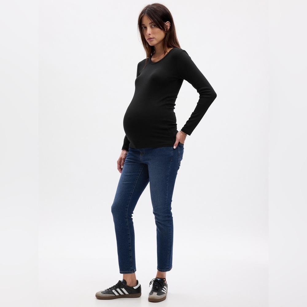 GAP Maternity True Waistband Full Panel Vintage Slim Jeans Dark Wash Size 30/10